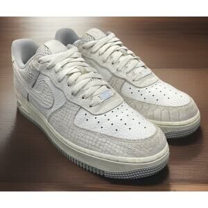 Nike Air Force 1 Rare White Python Snakeskin Shoes Womens 11.5 Fast Shipping